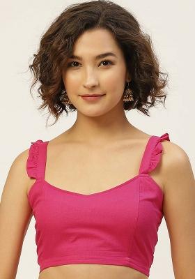 Pink Solid Cotton Blouse