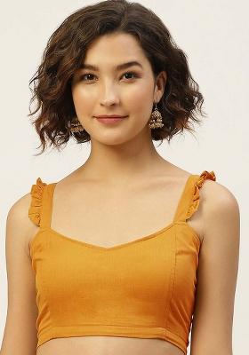 Yellow Solid Cotton Blouse