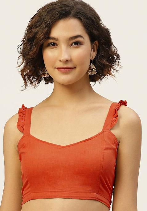 Rust Solid Cotton Blouse