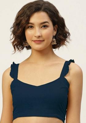 Teal Solid Cotton Blouse