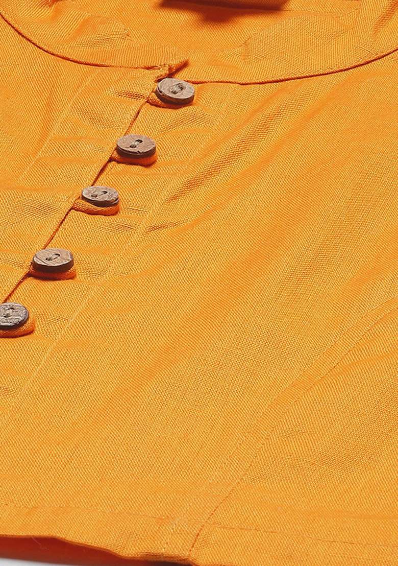 Yellow Solid Cotton Blouse - Indya