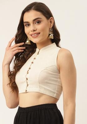 White Solid Cotton Blouse