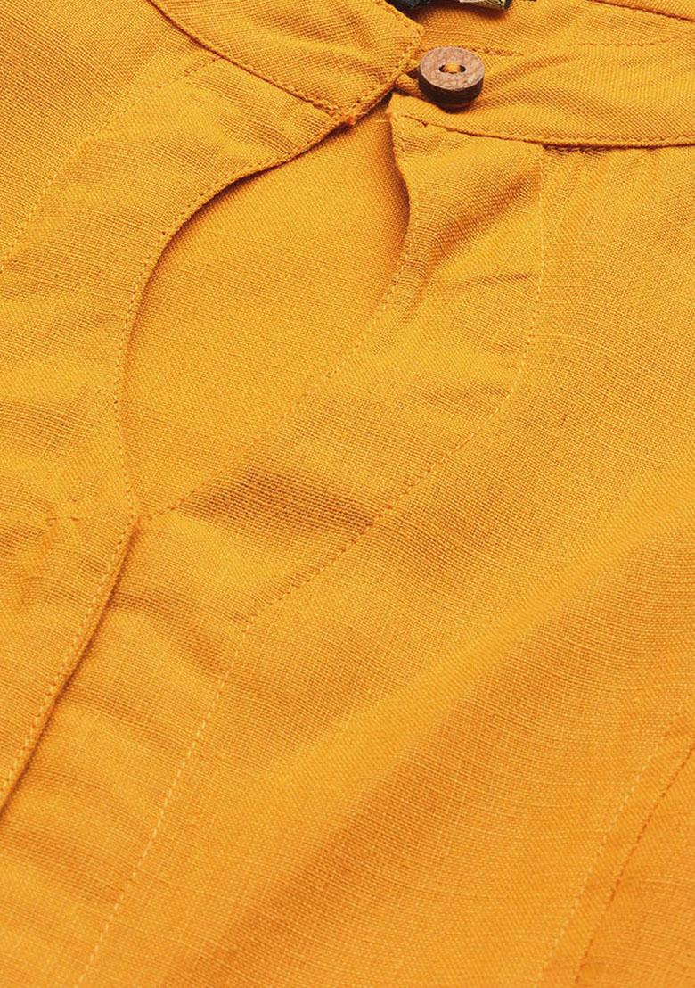 Yellow Solid Cotton Blouse - Indya