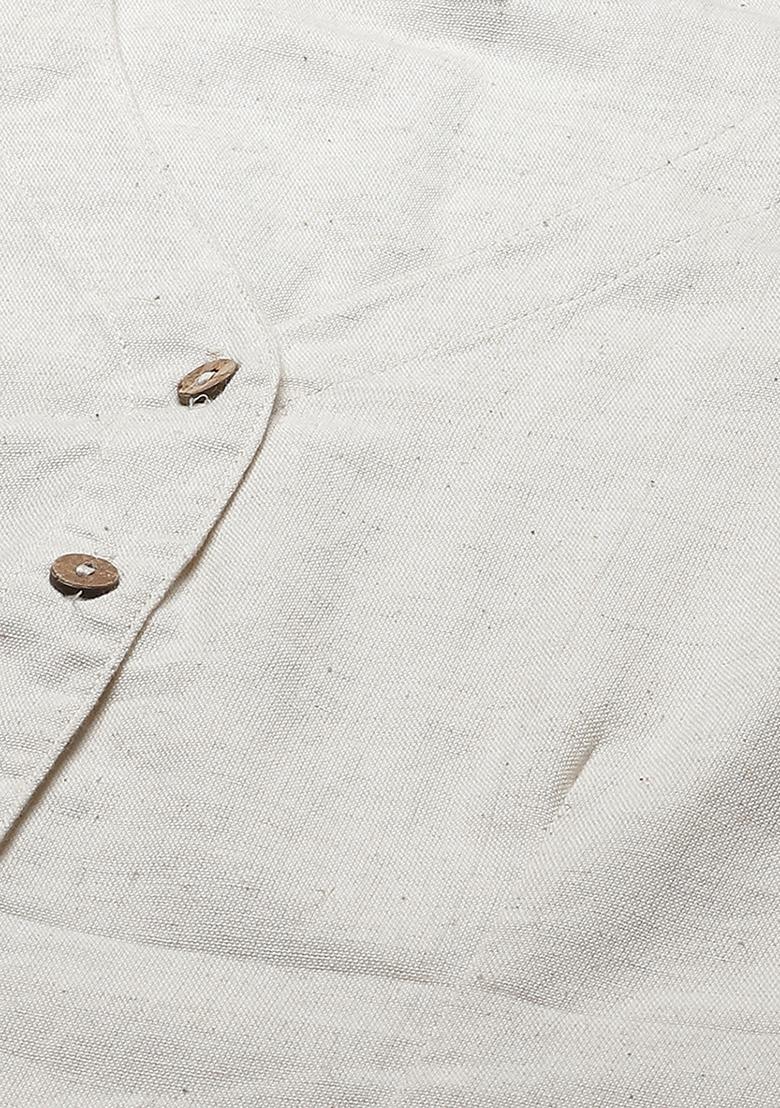 White Solid Cotton Blouse - Indya