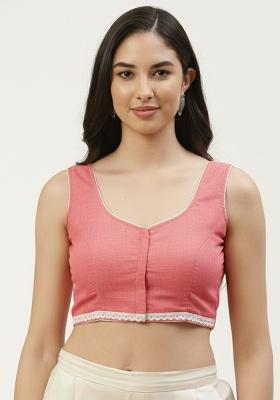 Pink Solid Cotton Blouse