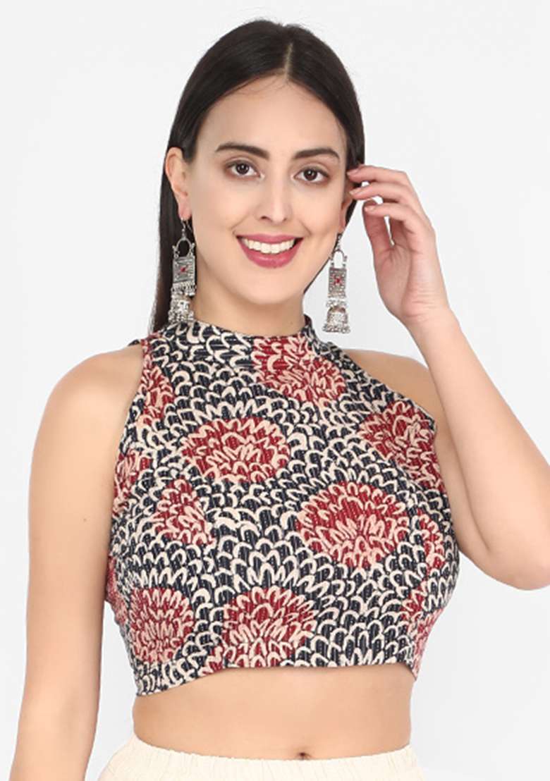 Multicolor Printed Cotton Blouse - Indya