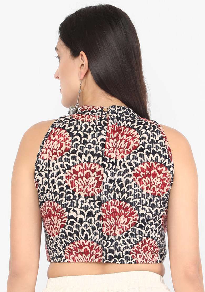 Multicolor Printed Cotton Blouse - Indya
