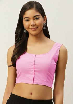 Pink Solid Cotton Blouse