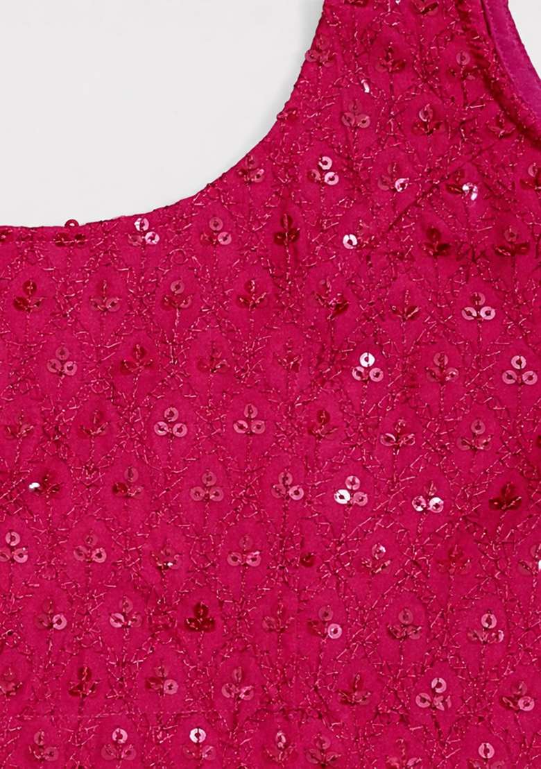 Pink Embroidery Rayon Blouse - Indya
