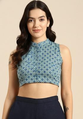 Green Printed Cotton Blouse