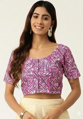 Pink Printed Cotton Blouse