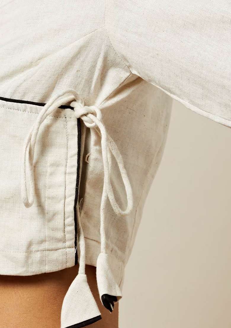 White Solid Cotton Blouse - Indya