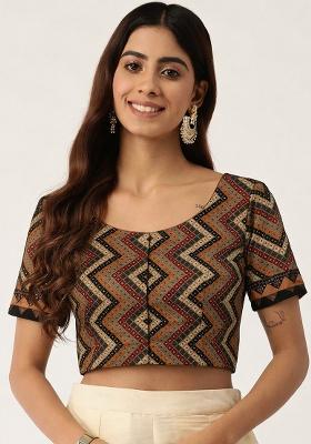 Brown Printed Cotton Blouse