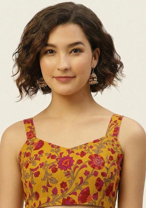 Yellow Printed Cotton Blouse