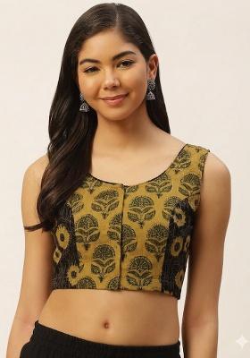Mustard Printed Cotton Blouse