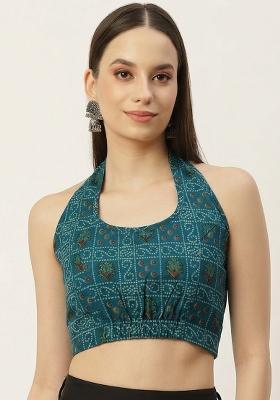 Green Printed Cotton Blouse