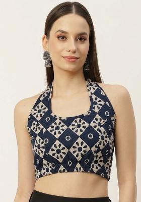 Blue Printed Cotton Blouse