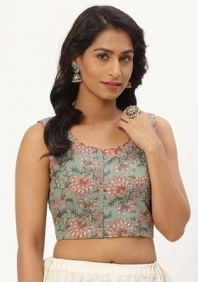 Green Printed Cotton Blouse