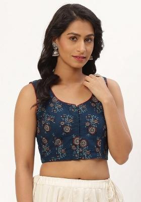 Blue Printed Cotton Blouse