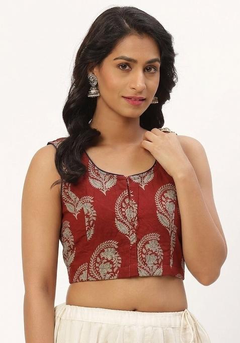 Red Printed Cotton Blouse