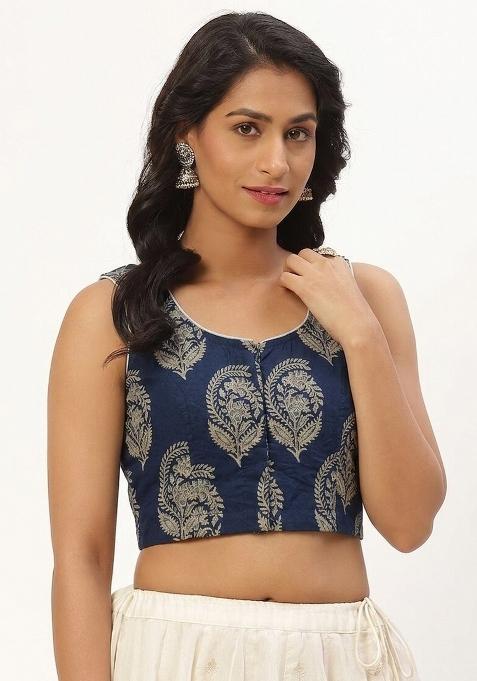 Blue Printed Cotton Blouse