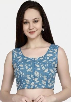 Blue Printed Cotton Blouse