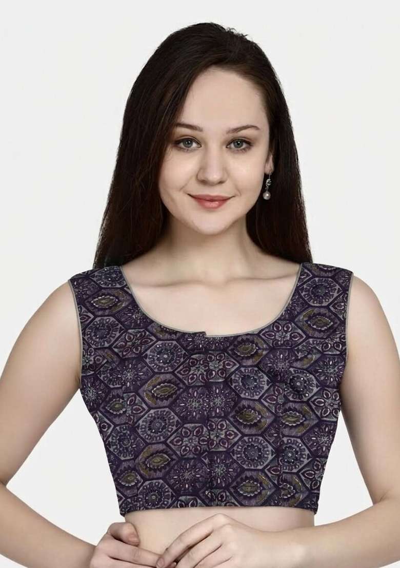 Pink Printed Cotton Blouse - Indya