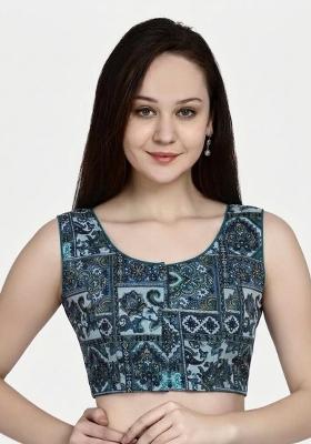 Blue Printed Cotton Blouse