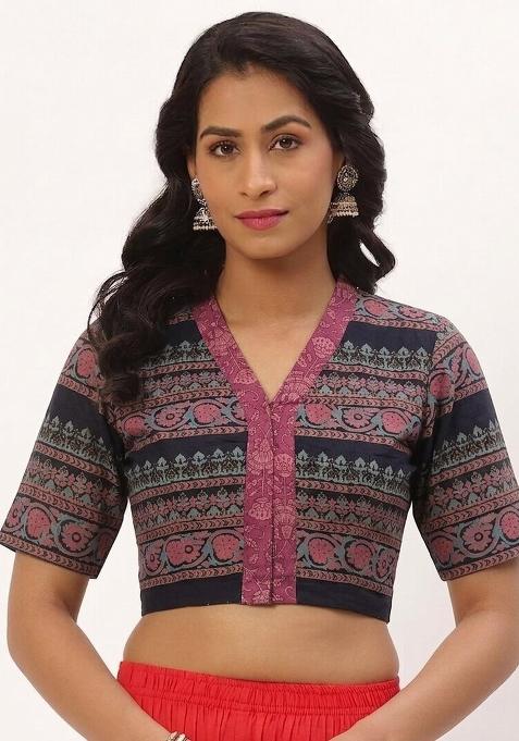 Pink Printed Cotton Blouse