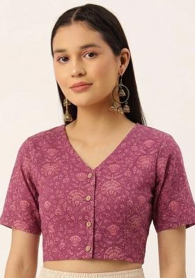 Pink Printed Cotton Blouse