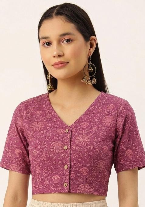Pink Printed Cotton Blouse