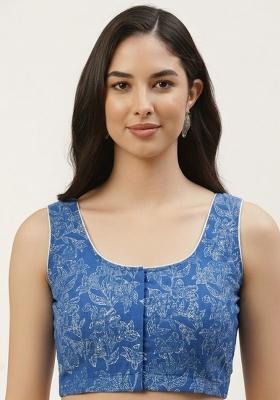 Blue Printed Cotton Blouse