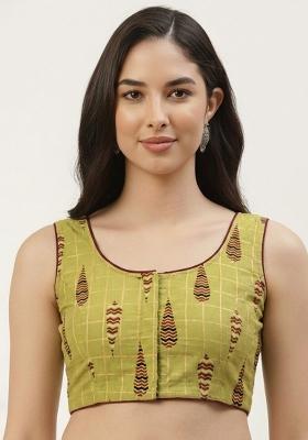 Green Printed Cotton Blouse