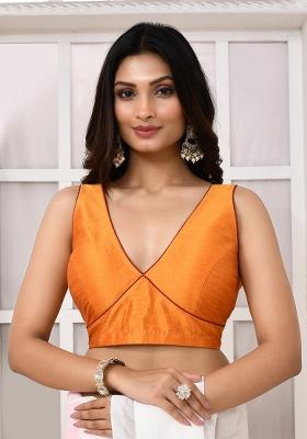 Yellow Designer Silk Blouse