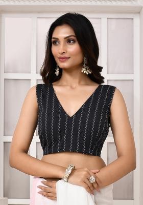 Grey Designer Cotton Blouse