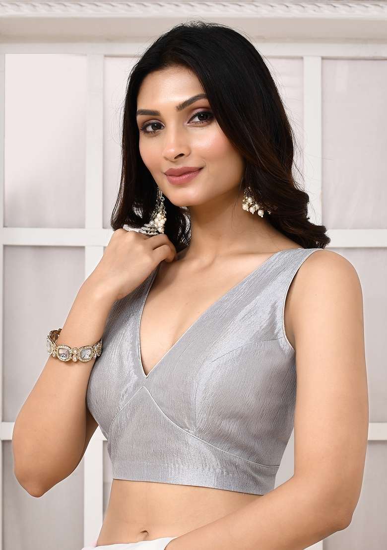 Grey Designer Blouse - Indya