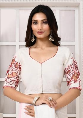 White Designer Cotton Blouse