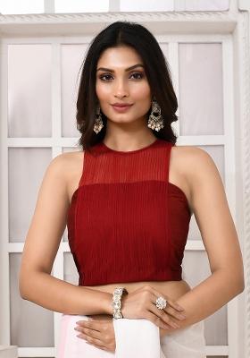 Maroon Designer Silk Blouse