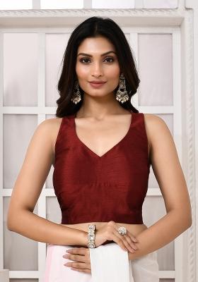 Maroon Designer Silk Blouse