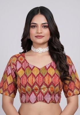 Multicolor Printed Viscose Blouse
