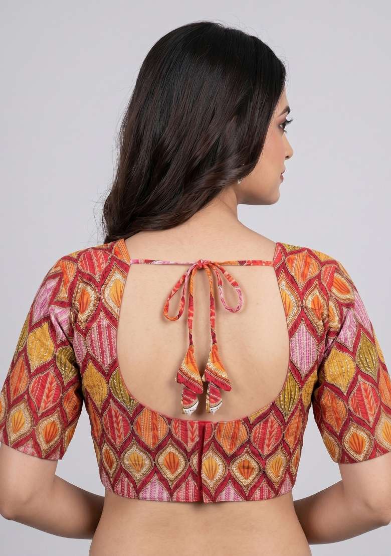 Multicolor Printed Viscose Blouse - Indya