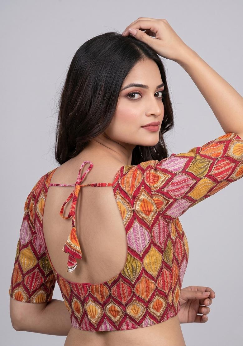 Multicolor Printed Viscose Blouse - Indya
