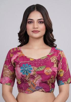 Pink Printed Viscose Blouse