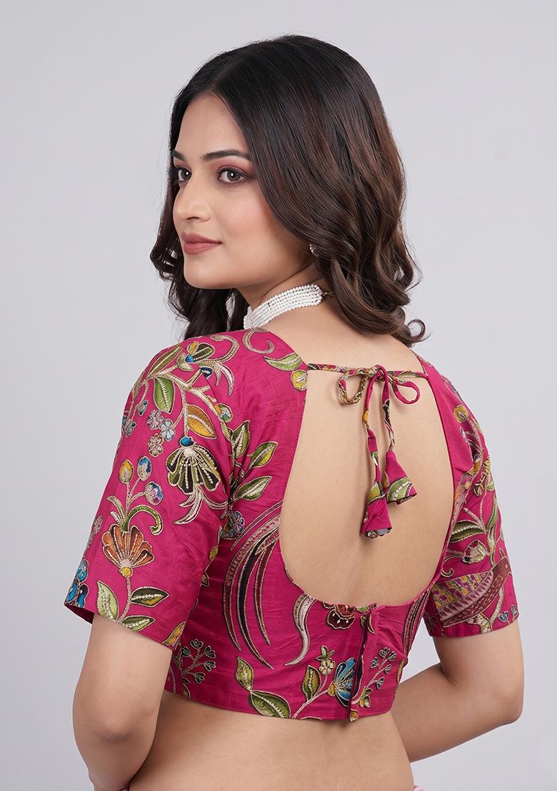 Pink Printed Viscose Blouse - Indya