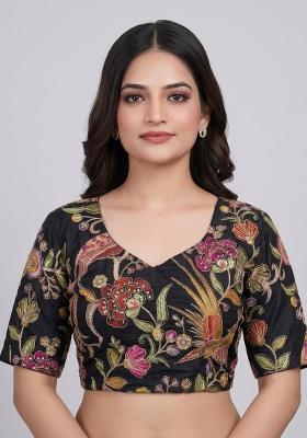 Black Printed Viscose Blouse