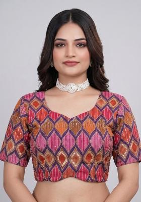 Pink Printed Viscose Blouse