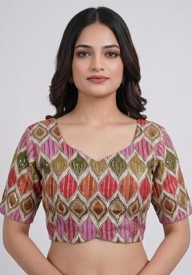 Multicolor Printed Viscose Blouse