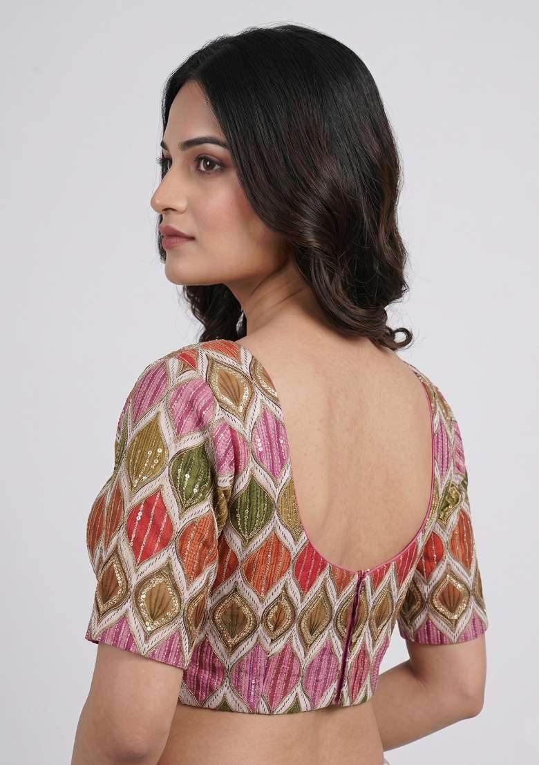 Multicolor Printed Viscose Blouse - Indya