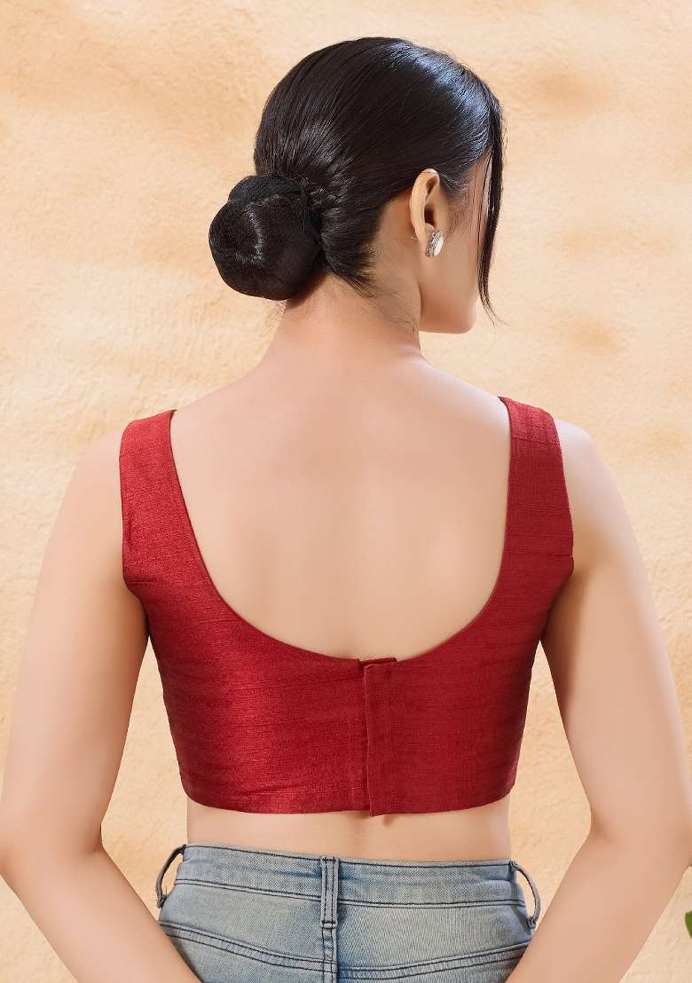 Maroon Silk Blouse - Indya