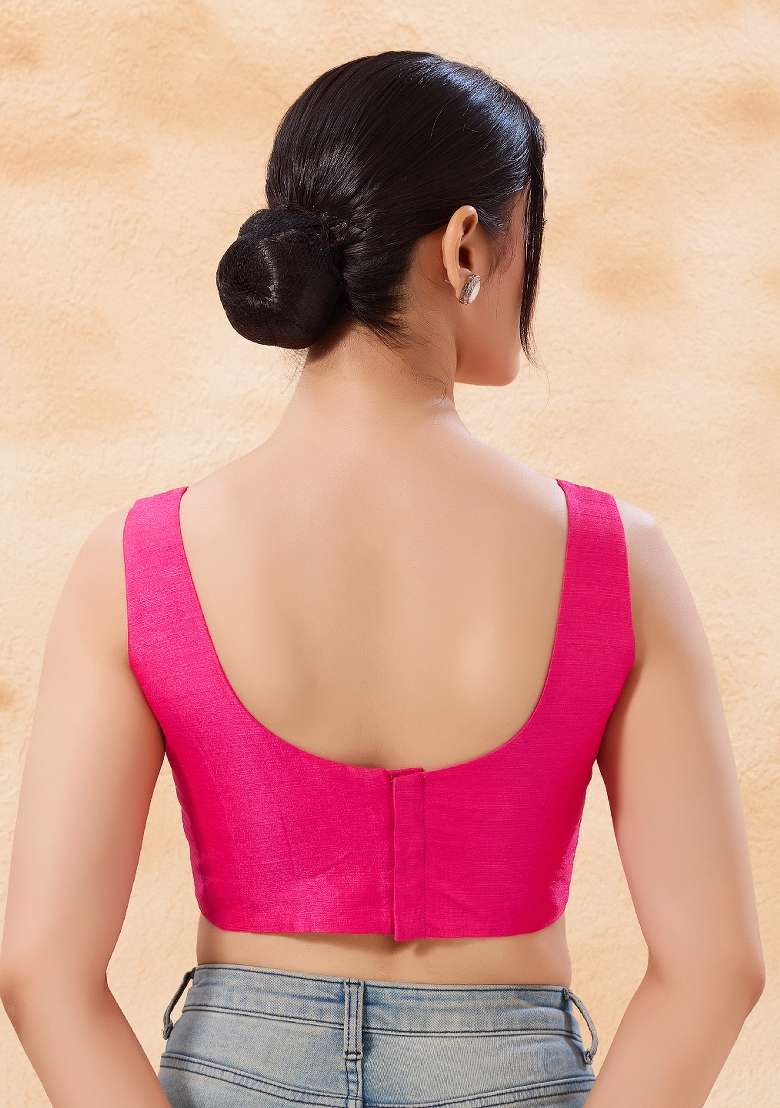 Rani Pink Silk Blouse - Indya